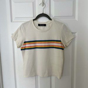 Reformation - Vintage Rainbow Striped Tee - Size Medium